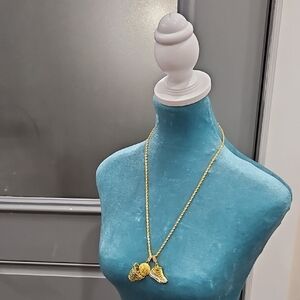 Elegant Goldtone Necklace with Shoe and Basketball Hoop BLING Charms